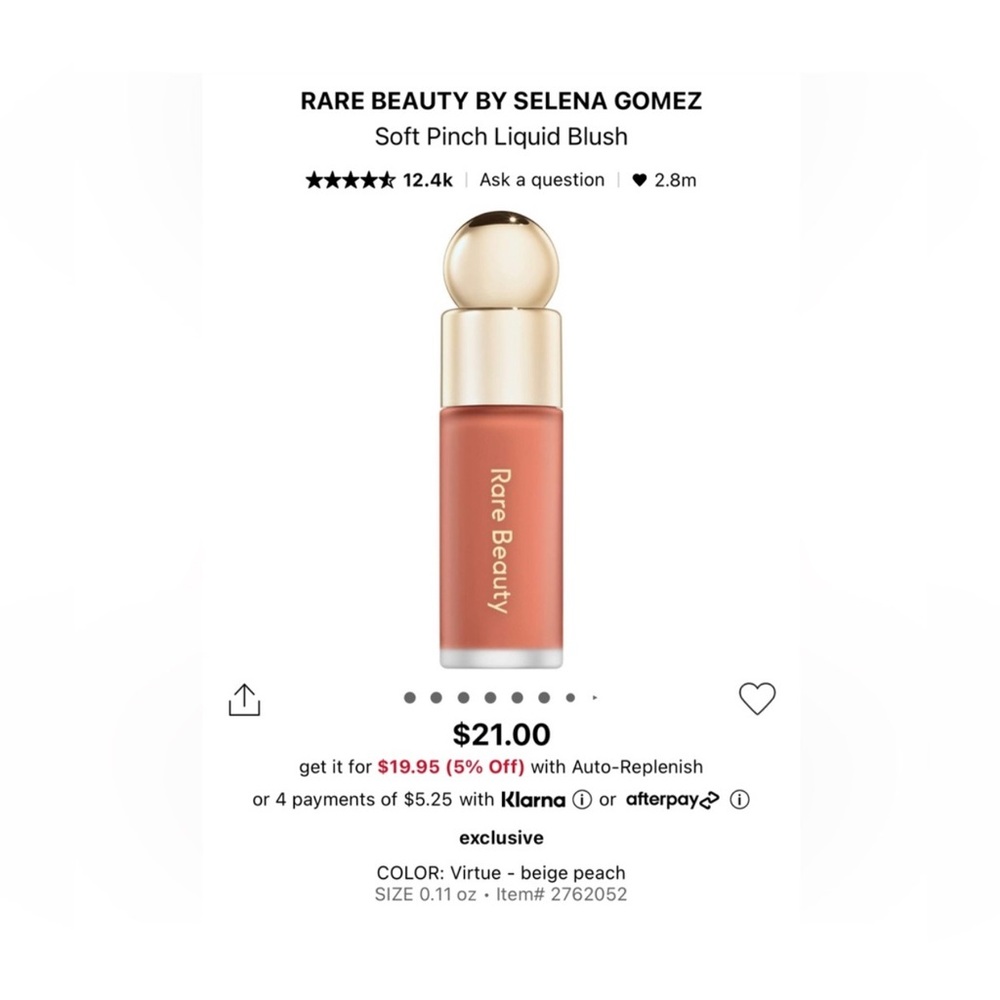 Rare Beauty by Selena Gomez Soft Pinch Liquid Blush Mini- Virtue